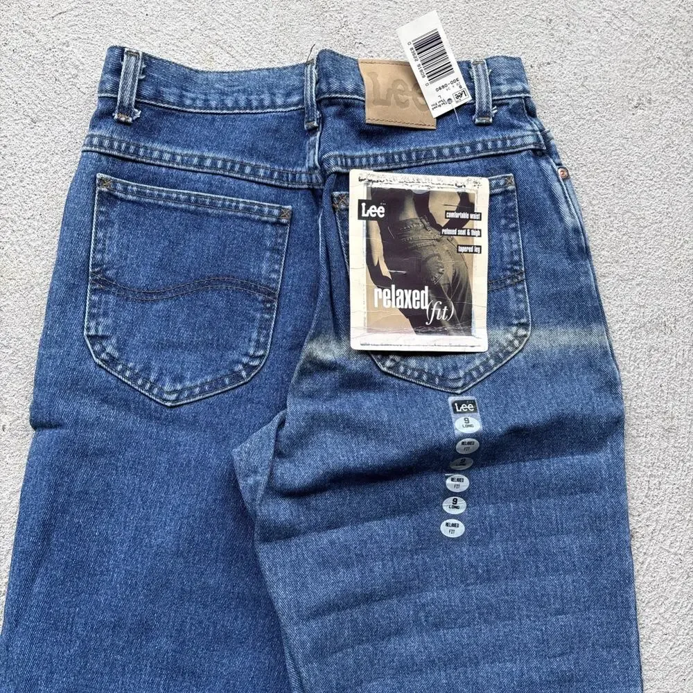 Deadstock LEE Women’s Mom Jeans Light Wash Denim Sz 9 L Vintage Relaxed Fit 300